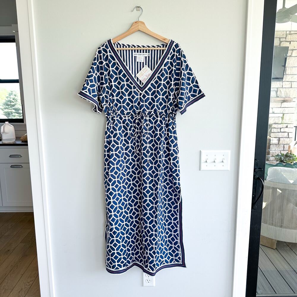 Gretchen Scott Surf's Up Dress Lucy in The Sky Navy XL NWT